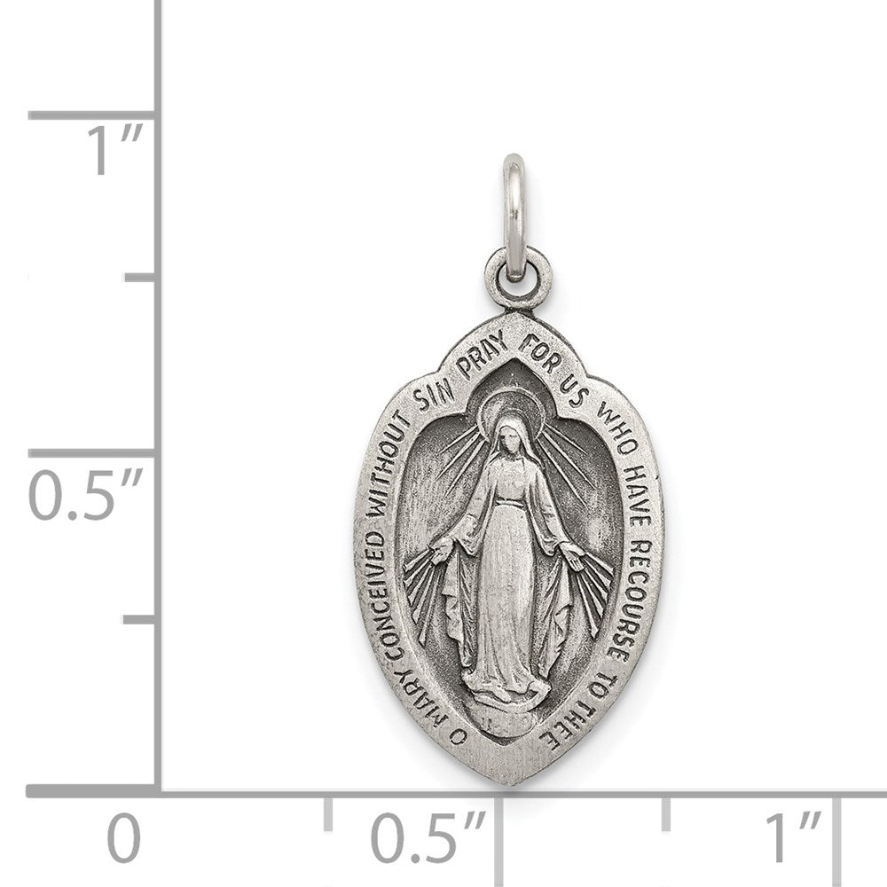 Sterling Silver Antiqued Virgin Mary Medal