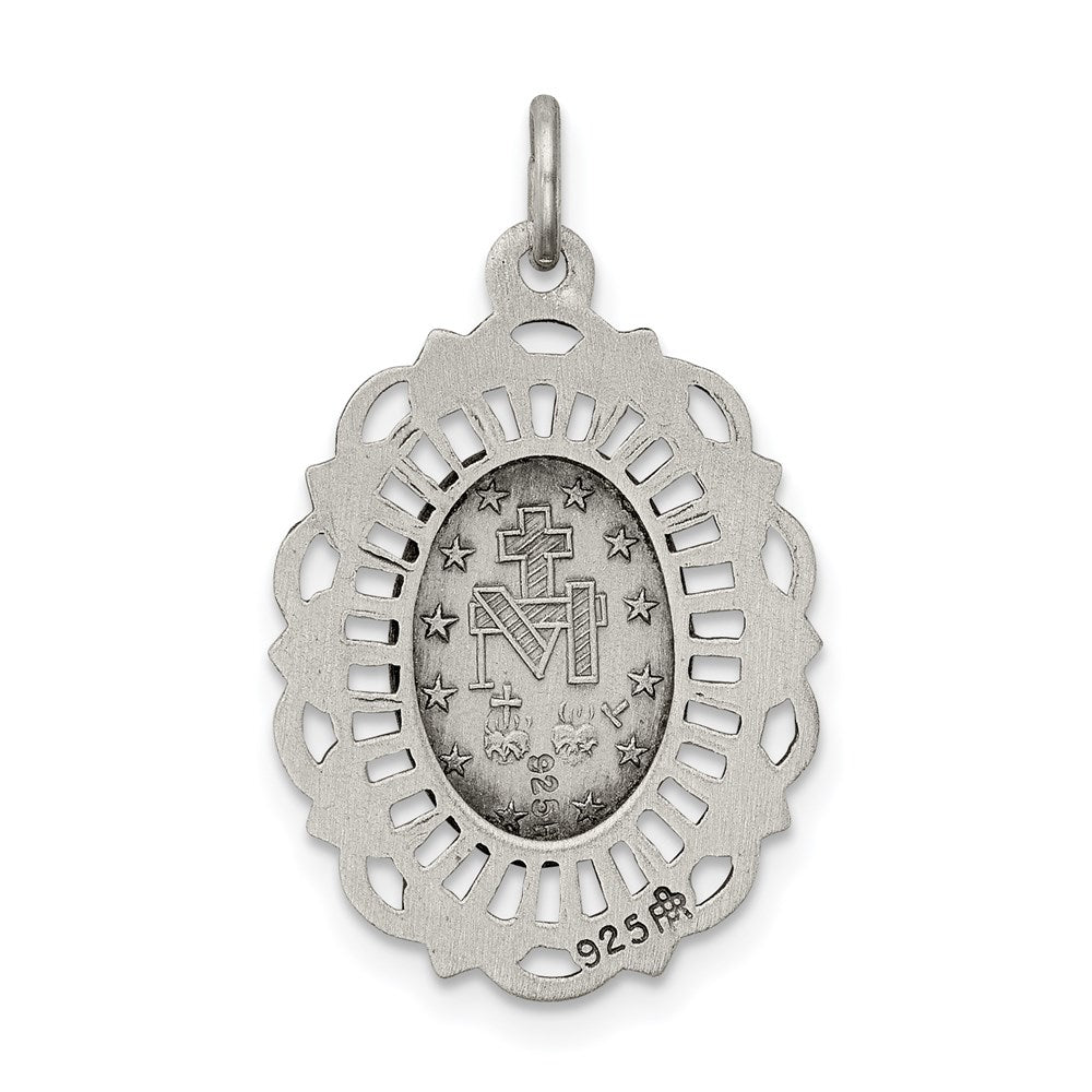 Sterling Silver Antiqued Virgin Mary Medal