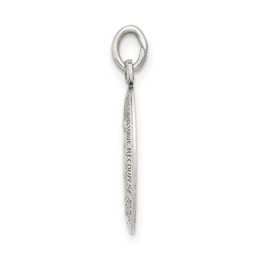Sterling Silver Antiqued Virgin Mary Solid Medal