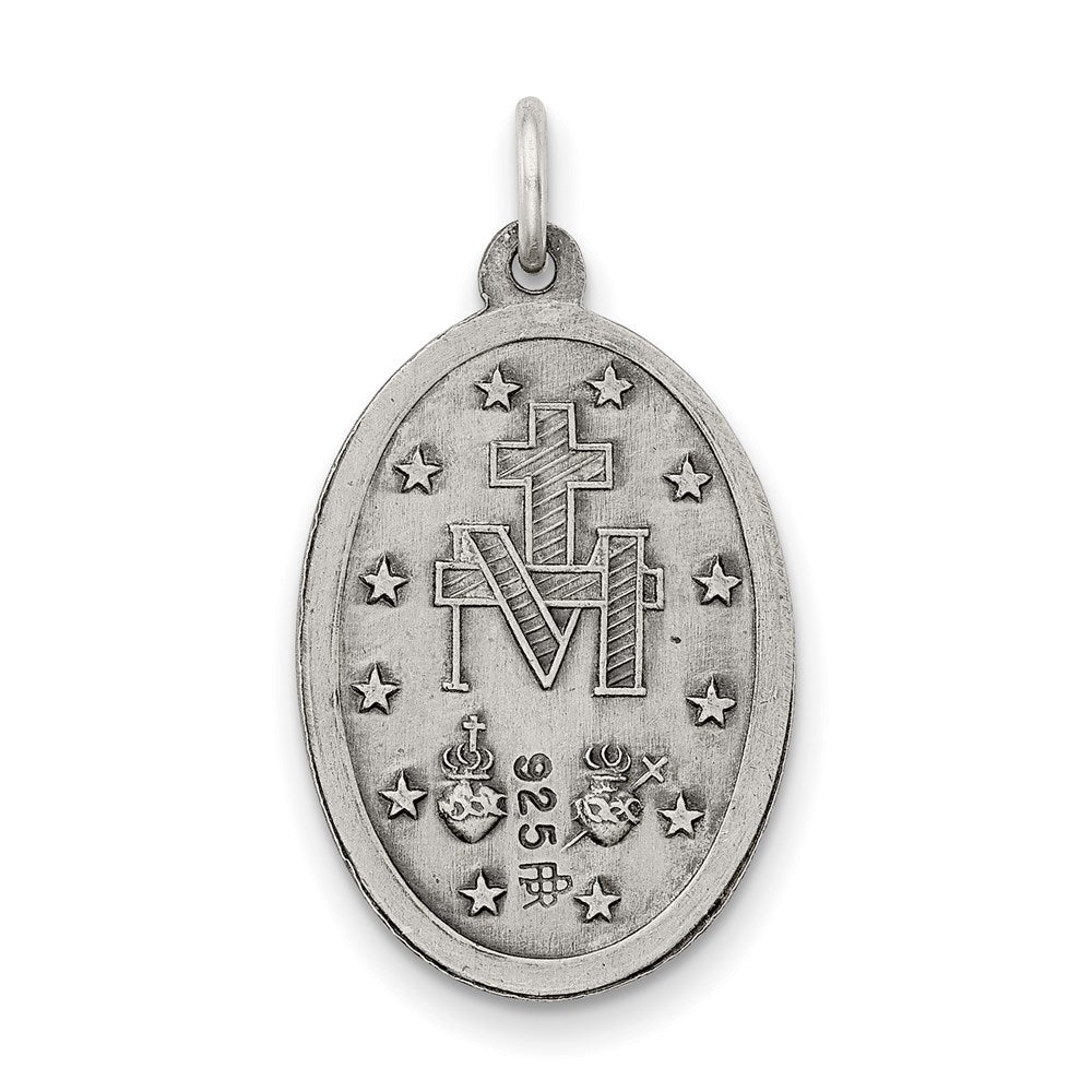 Sterling Silver Antiqued Virgin Mary Medal