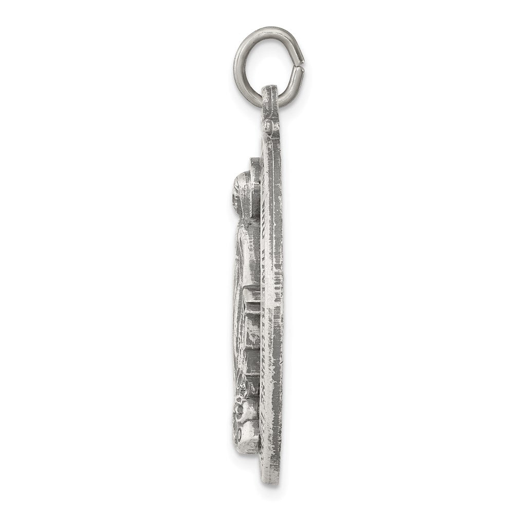 Sterling Silver Antiqued Virgin Mary Medal