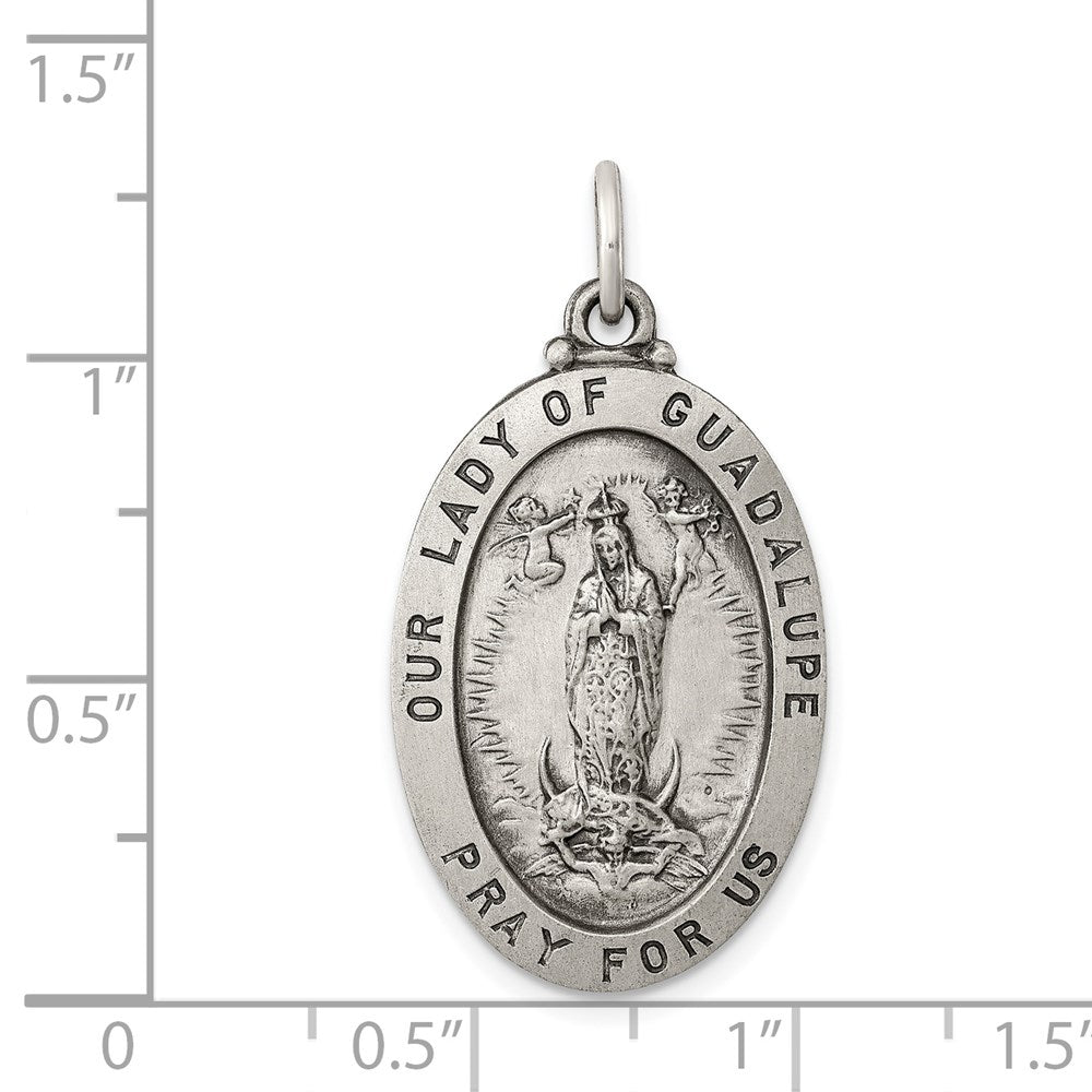Sterling Silver Antiqued Our of Guadalupe Medal