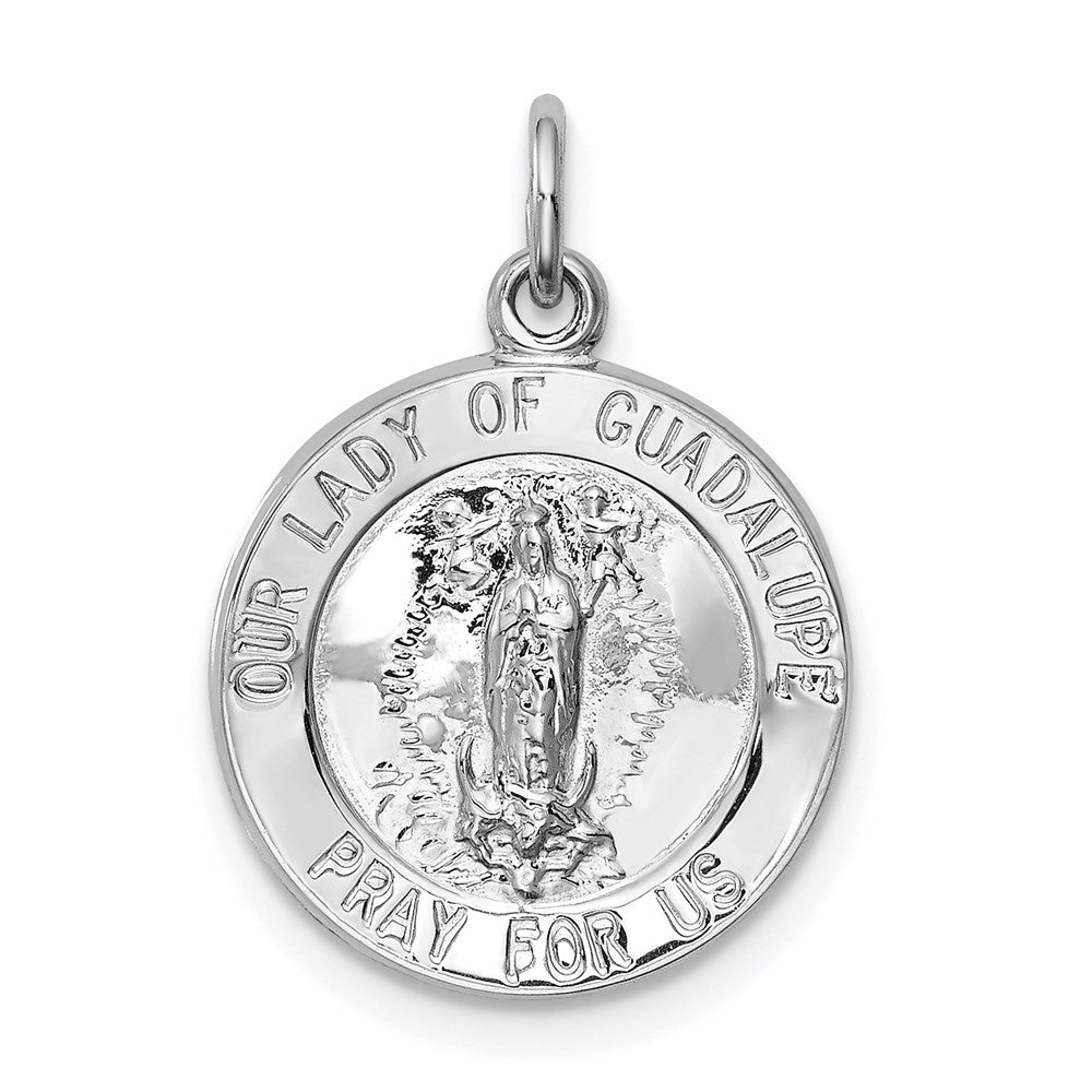 Sterling Silver Rhodium-plated Our of Guadalupe Medal