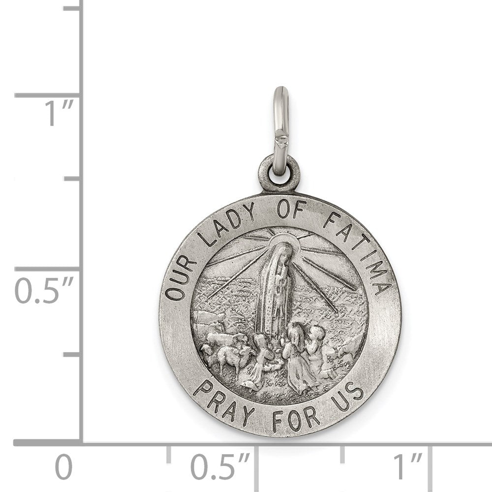 Sterling Silver Antiqued Our of Fatima Medal