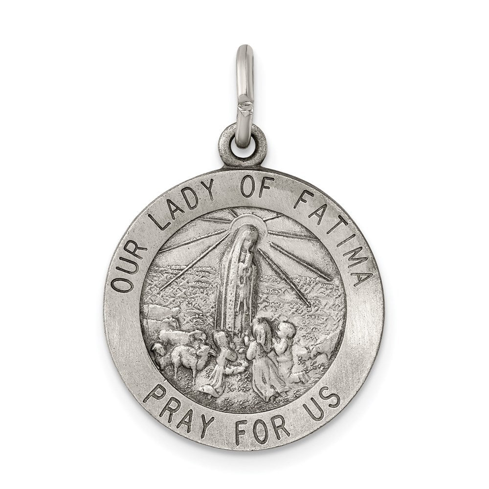 Sterling Silver Antiqued Our of Fatima Medal