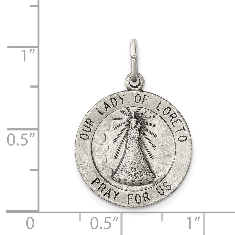 Sterling Silver Antiqued Our of Loreto Medal