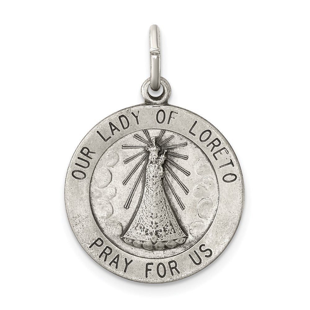 Sterling Silver Antiqued Our of Loreto Medal