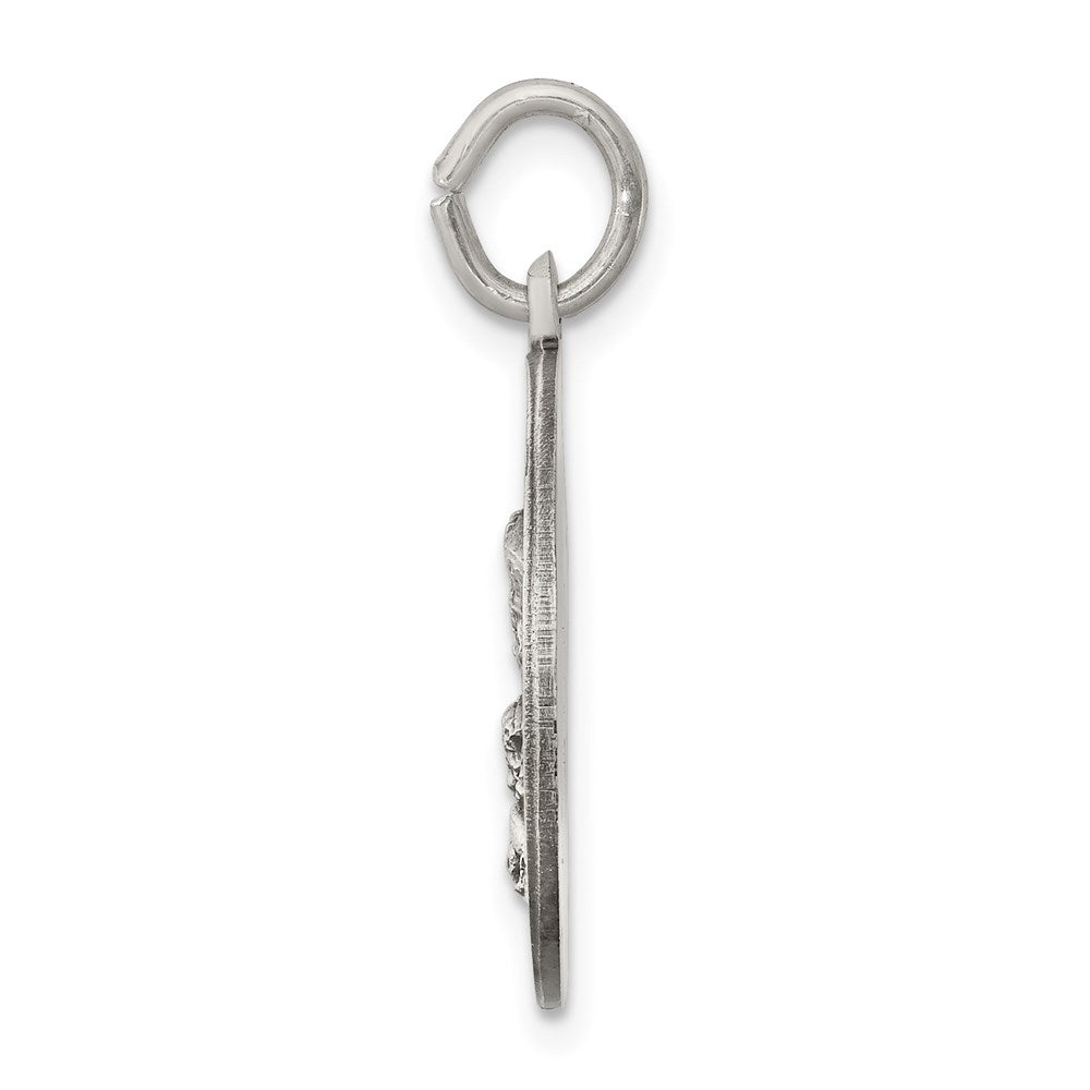 Sterling Silver Antiqued Of Montserrate Medal