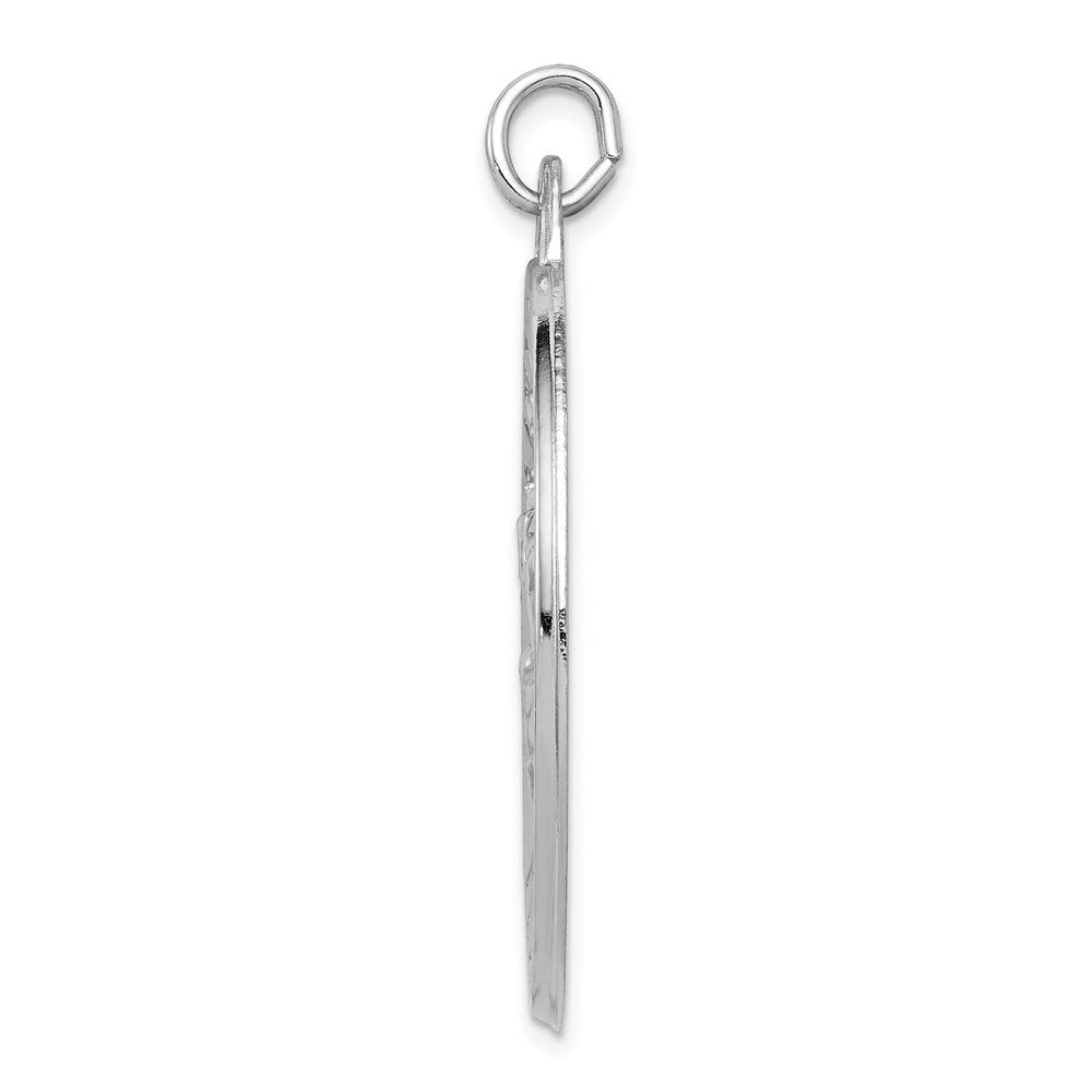 Sterling Silver Rhodium-plated Saint Christopher Medal