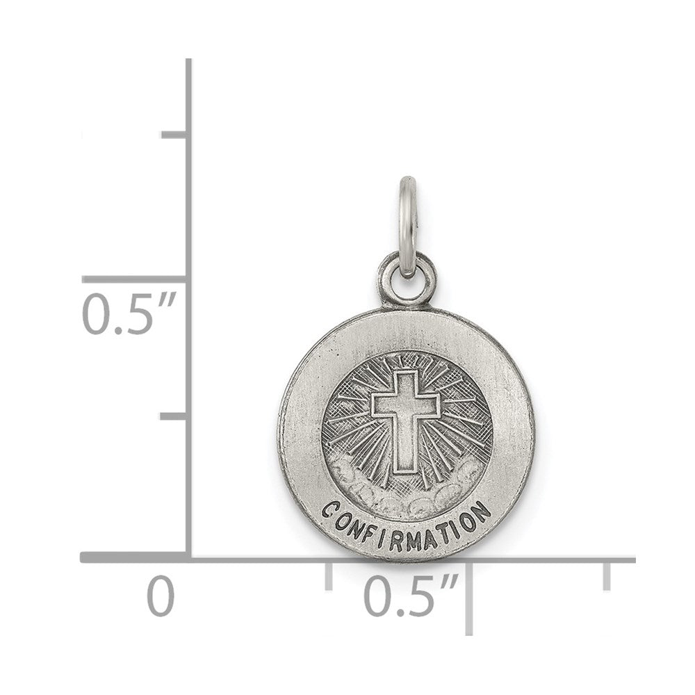 Sterling Silver Antiqued Confirmation Medal