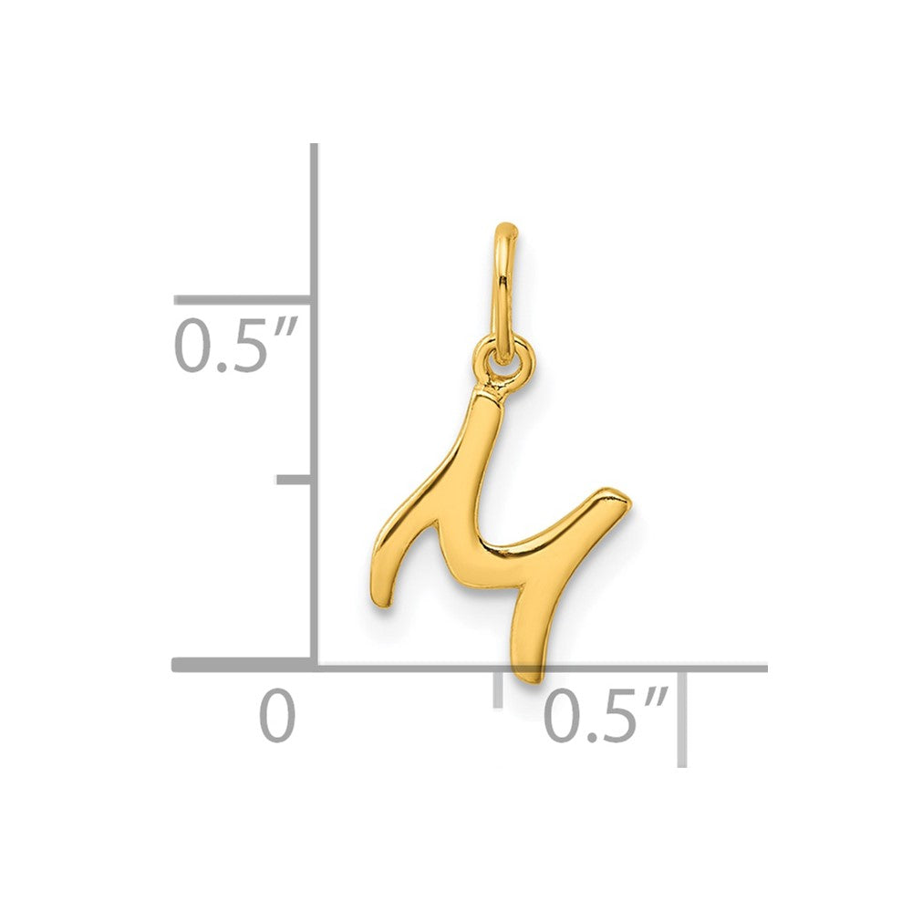 Sterling Silver Gold-tone Polished Letter M Initial Charm
