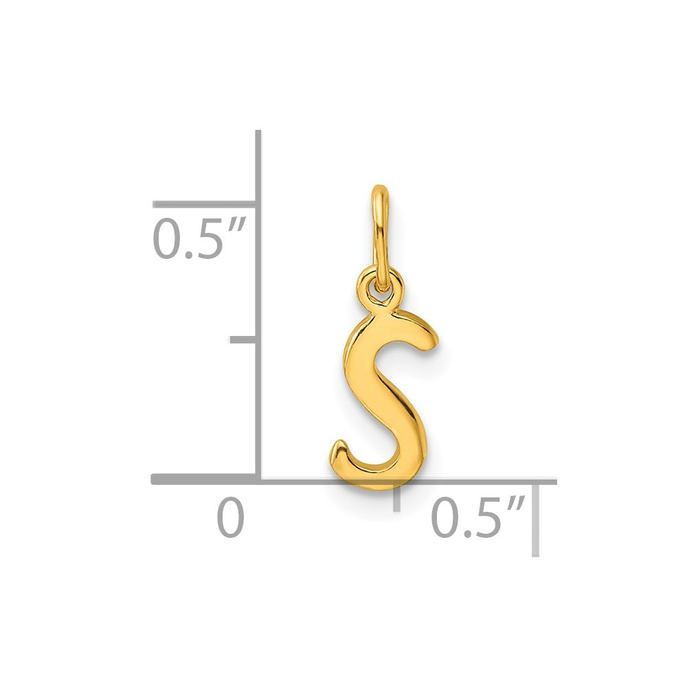 Sterling Silver Gold-tone Polished Letter S Initial Charm