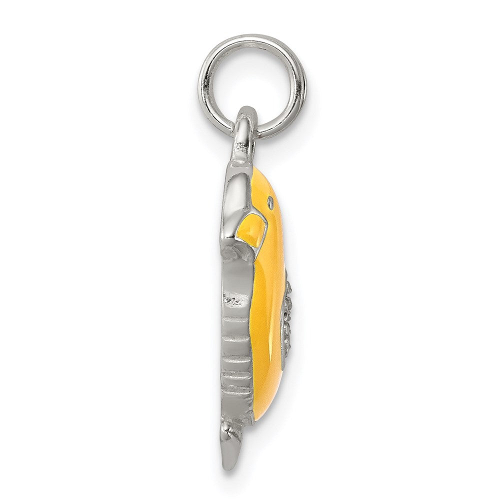 Sterling Silver Preciosa Crystal Enameled Yellow Chick Charm