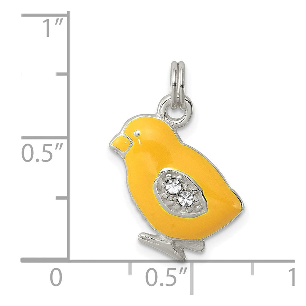 Sterling Silver Preciosa Crystal Enameled Yellow Chick Charm
