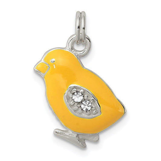 Sterling Silver Preciosa Crystal Enameled Yellow Chick Charm