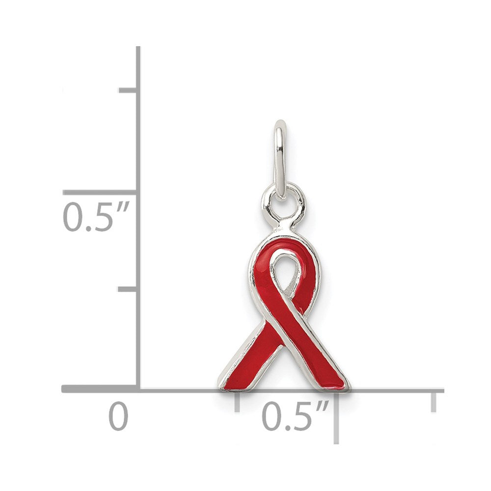 Sterling Silver Red Enameled Awareness Charm