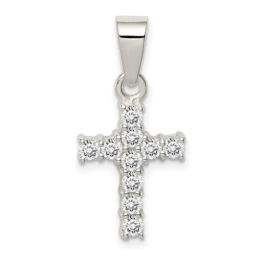 Sterling Silver CZ Cross Pendant