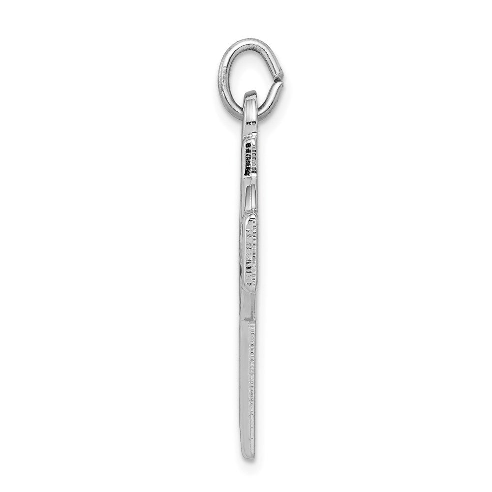 Sterling Silver Rhodium-plated & Black Rhodium Design Cross Pendant