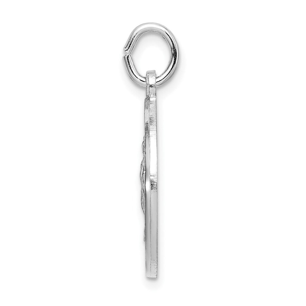 Sterling Silver Rhodium-plated Spanish of Guadalupe Medal Pendant