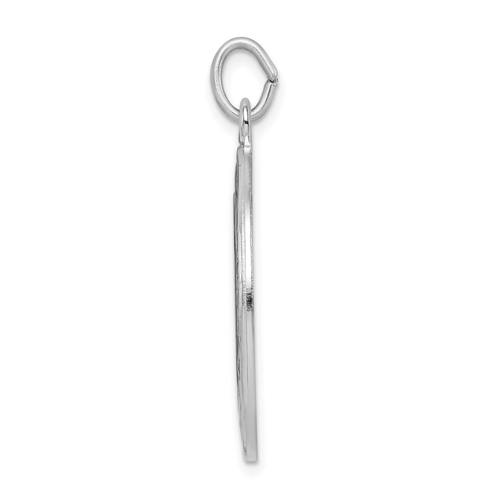 Sterling Silver Rhodium-plated Enamel St. Christopher Medal