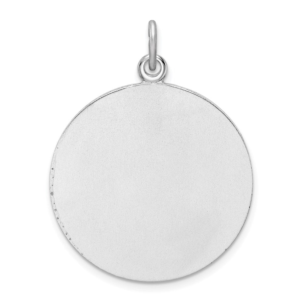 Sterling Silver Rhodium-plated Enamel St. Christopher Medal