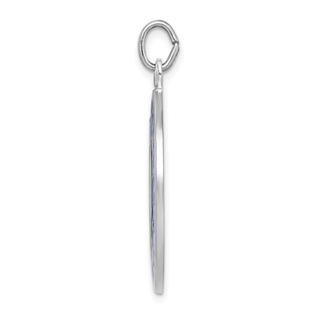 Sterling Silver Rhodium-plated Enamel St. Christopher Medal