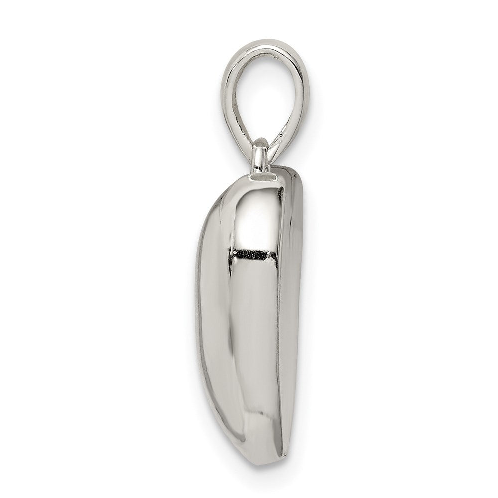 Sterling Silver Antiqued Heart Foot Pendant
