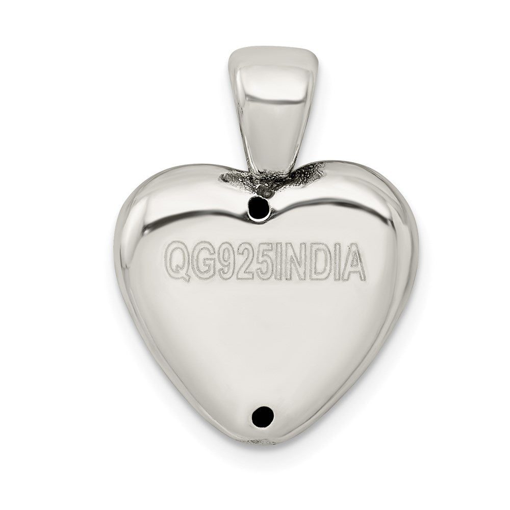 Sterling Silver Antiqued Heart Foot Pendant