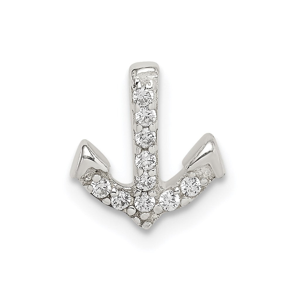 Sterling Silver CZ Anchor Chain Slide
