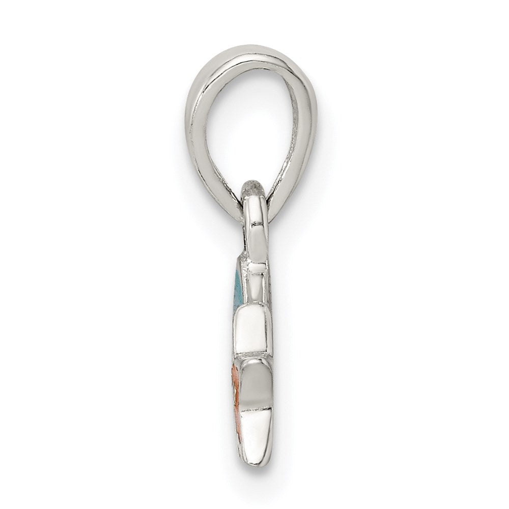 Sterling Silver Enamel Rainbow Pendant
