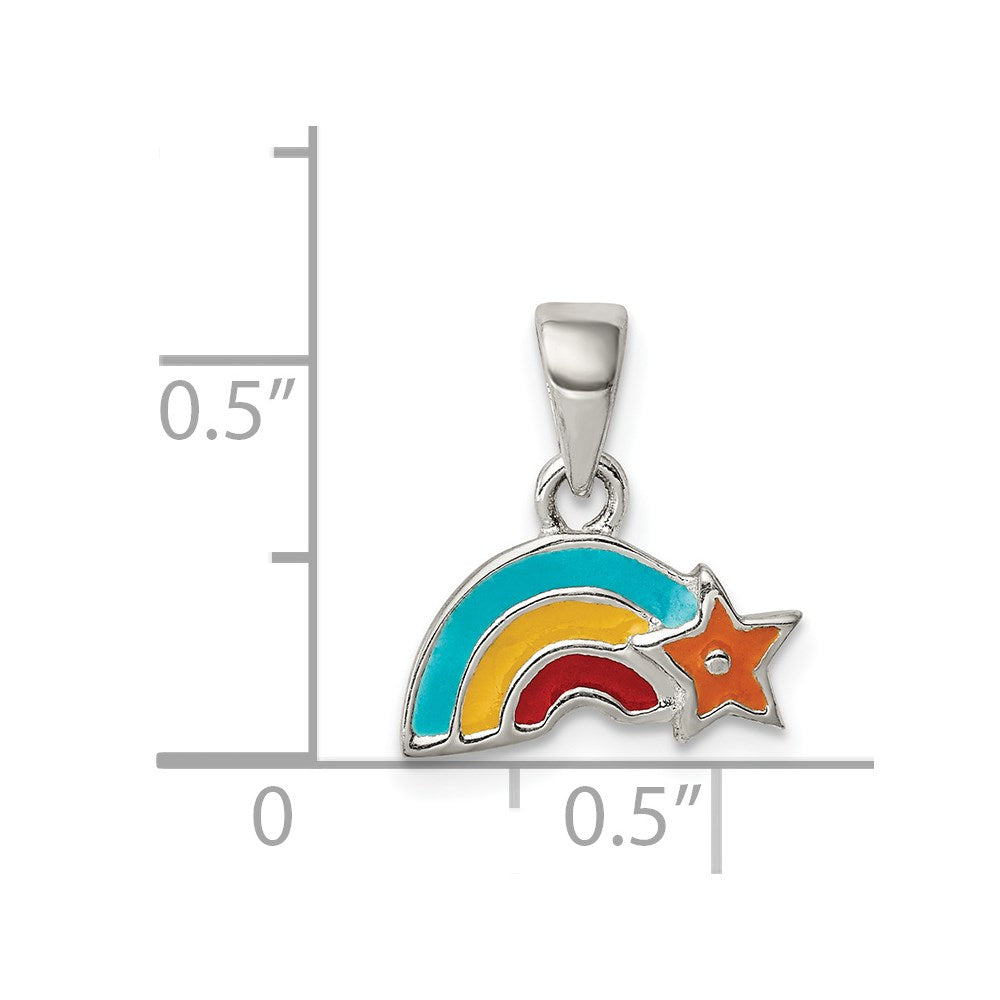 Sterling Silver Enamel Rainbow Pendant