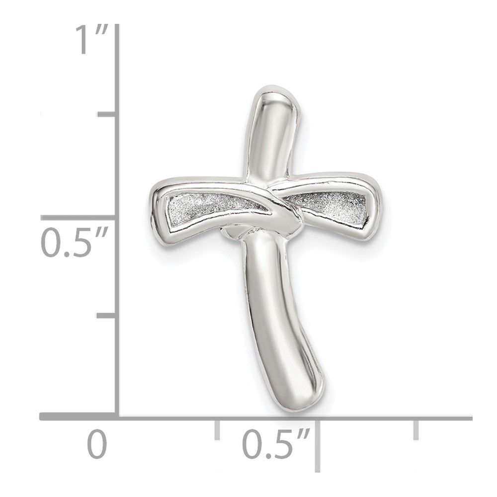 Sterling Silver Glitter Infused Cross Chain Slide