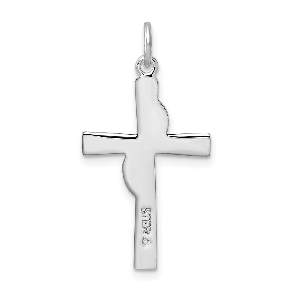 Sterling Silver Rhodium-plated & Gold Tone Cross Pendant