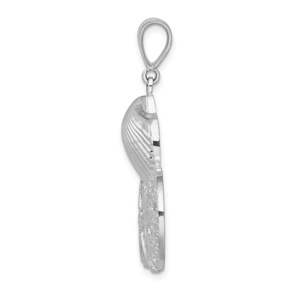 De-Ani Sterling Silver Rhodium-plated Polished and Textured Pendant