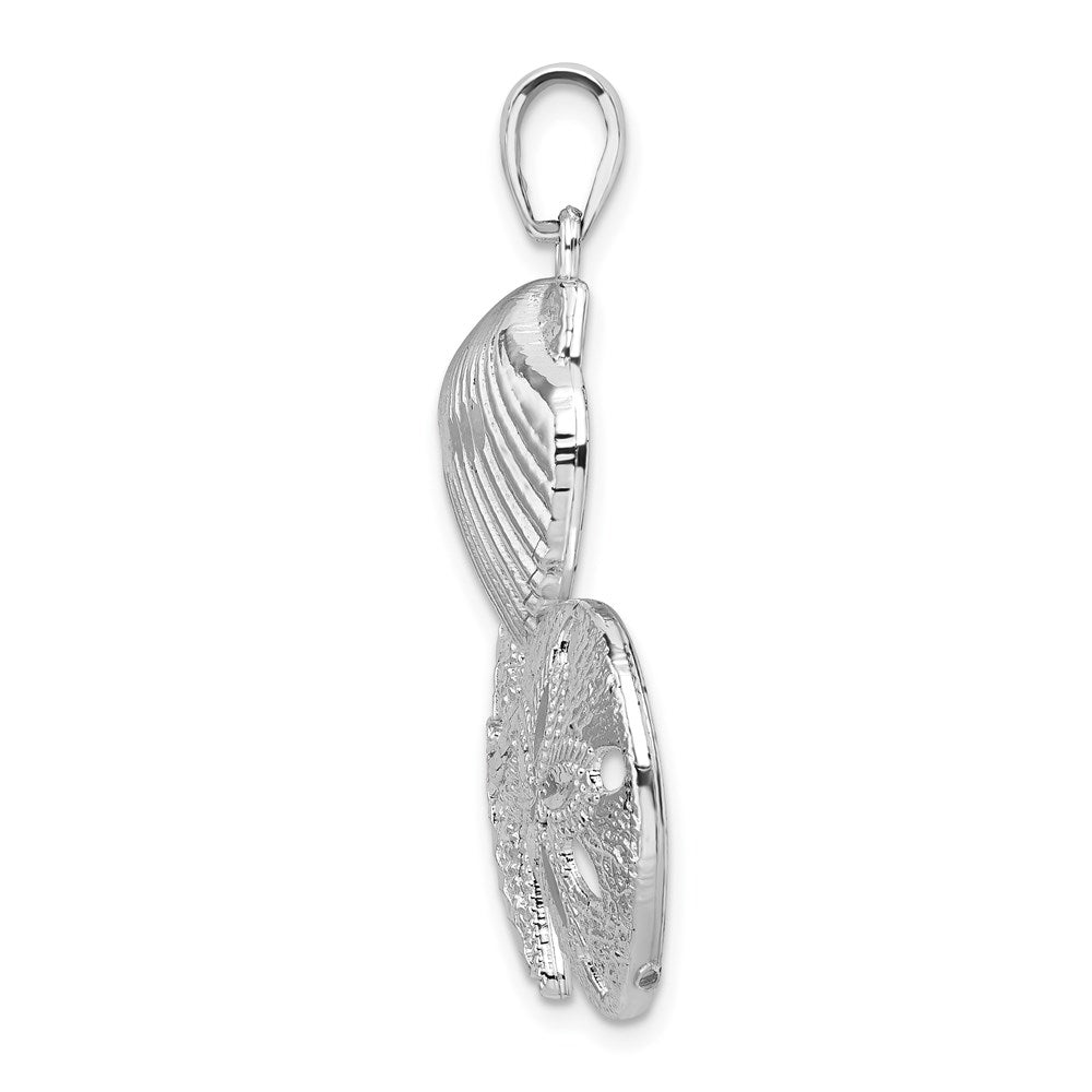 De-Ani Sterling Silver Rhodium-plated Polished and Diamond-Cut Pendant