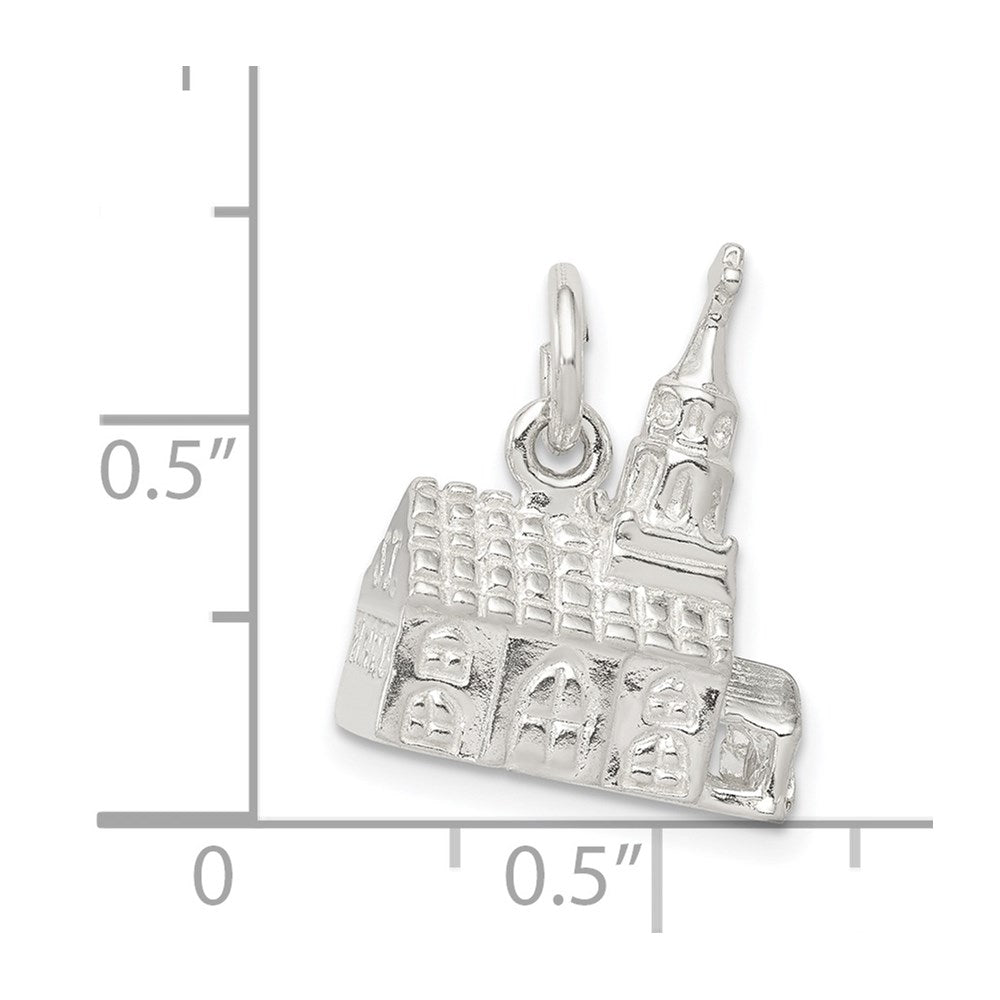 Sterling Silver 3-D Church Charm