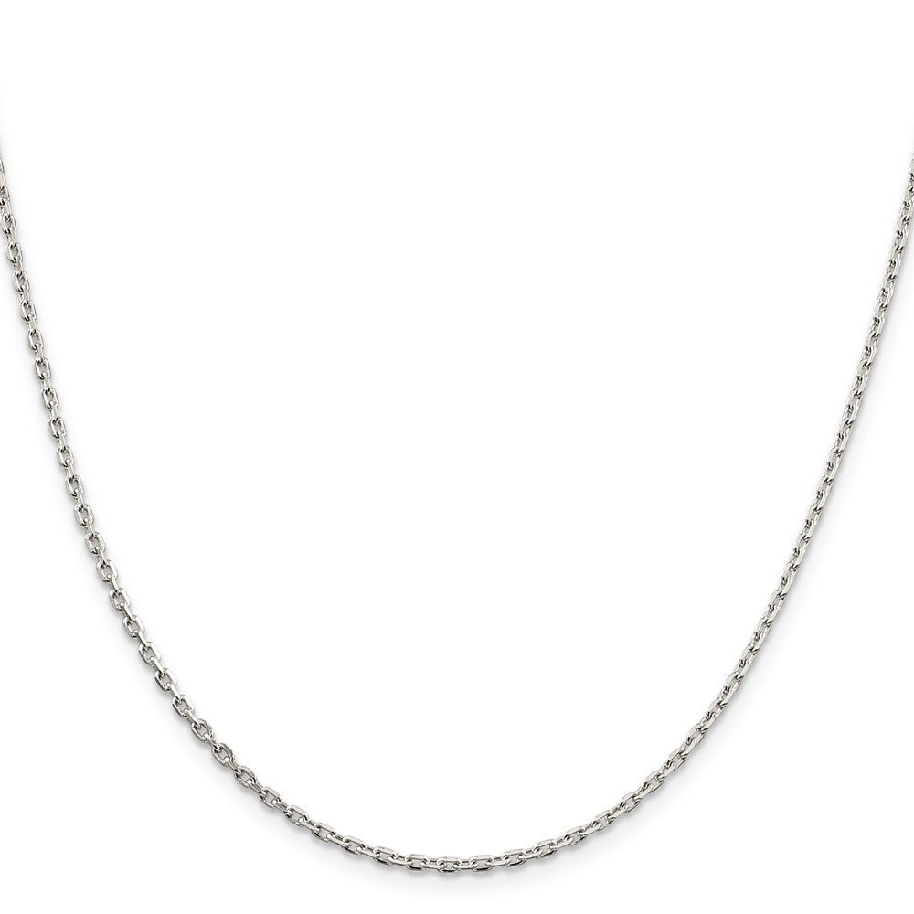 Sterling Silver 2mm Beveled Oval Cable Chain w/4in ext.