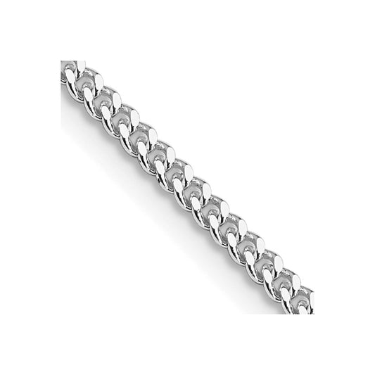 Sterling Silver Rhodium-plated 2mm Curb Chain