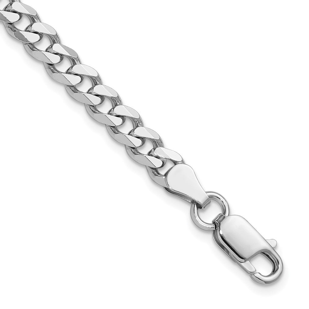 Sterling Silver Rhodium-plated 5.7mm Curb Chain