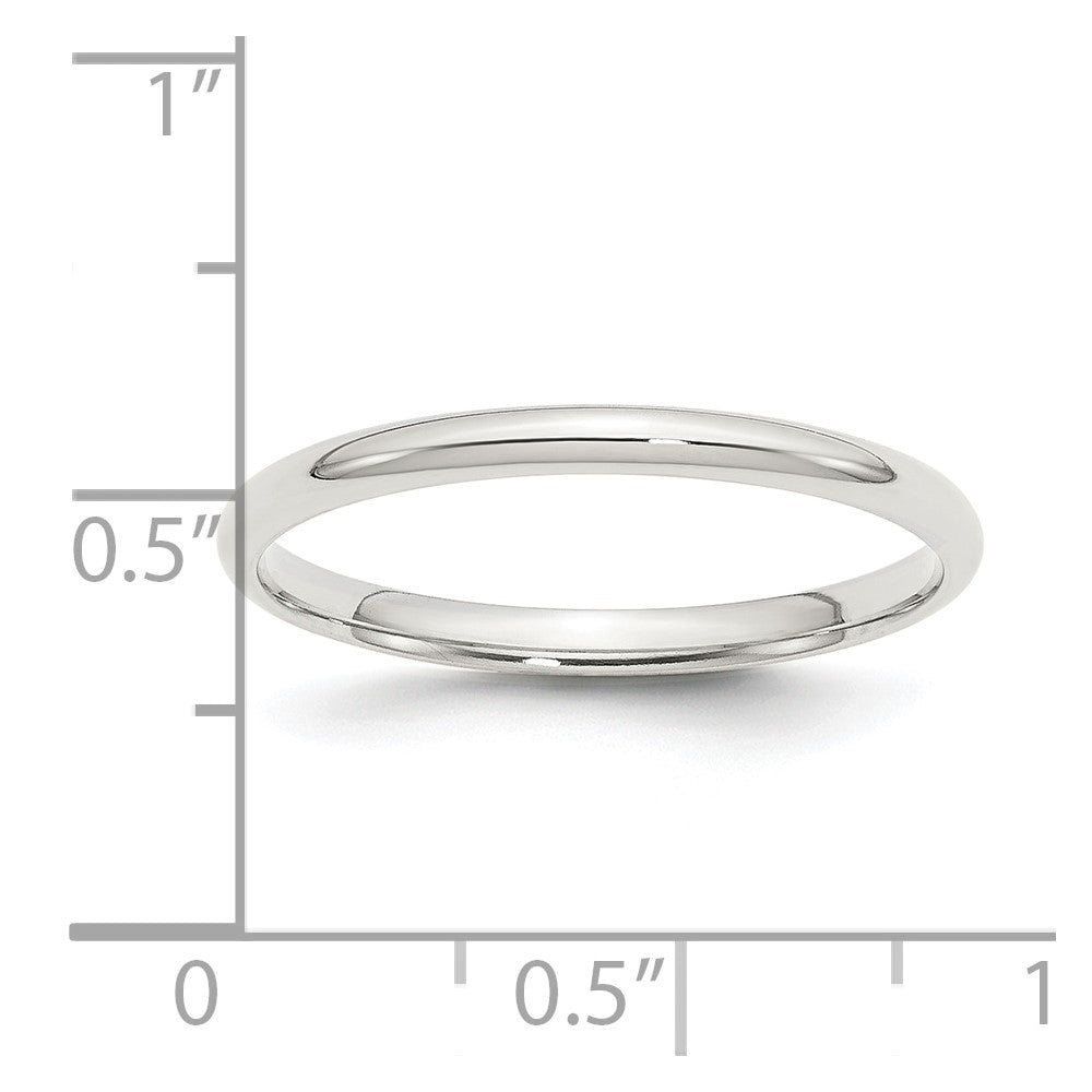 Sterling Silver 2mm Comfort Fit Size 6.5 Band