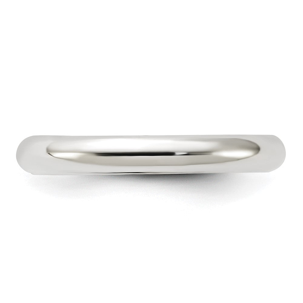 Sterling Silver Rhodium-plated 3mm Comfort Fit Size 12.5 Band