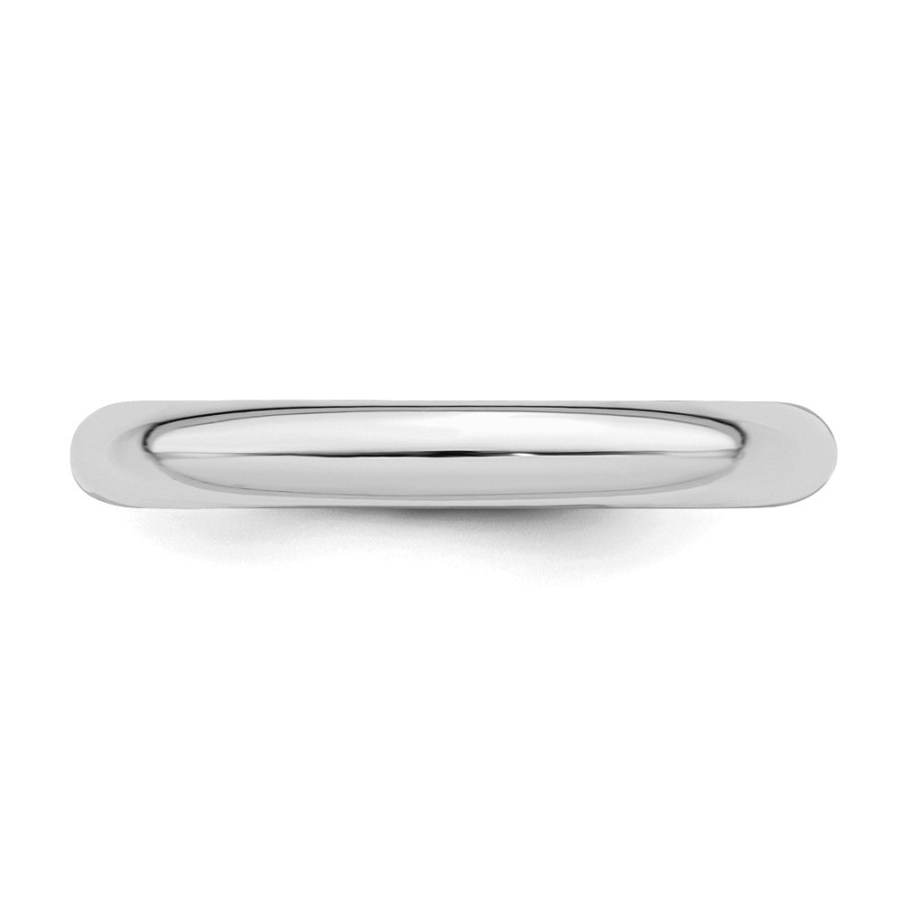 Sterling Silver Rhodium-plated 3mm Comfort Fit Size 12.5 Band