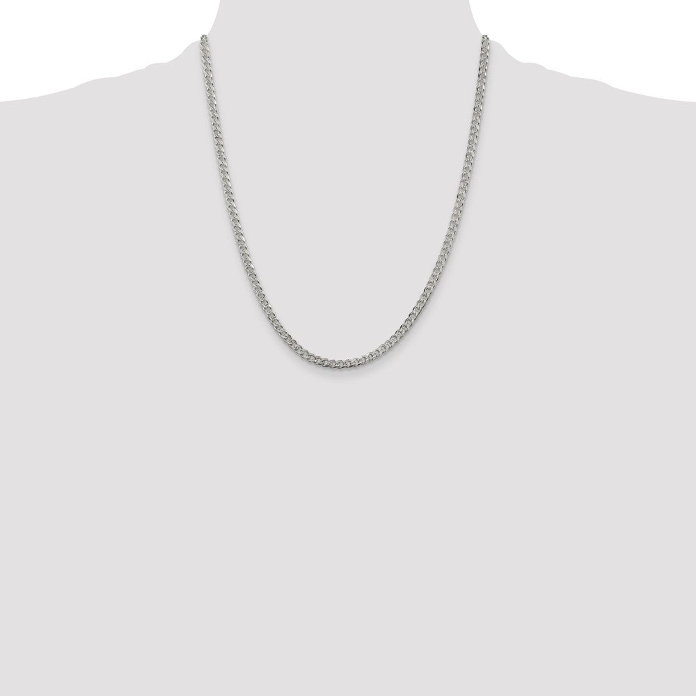 Sterling Silver 3.8mm Pav‚ Curb Chain