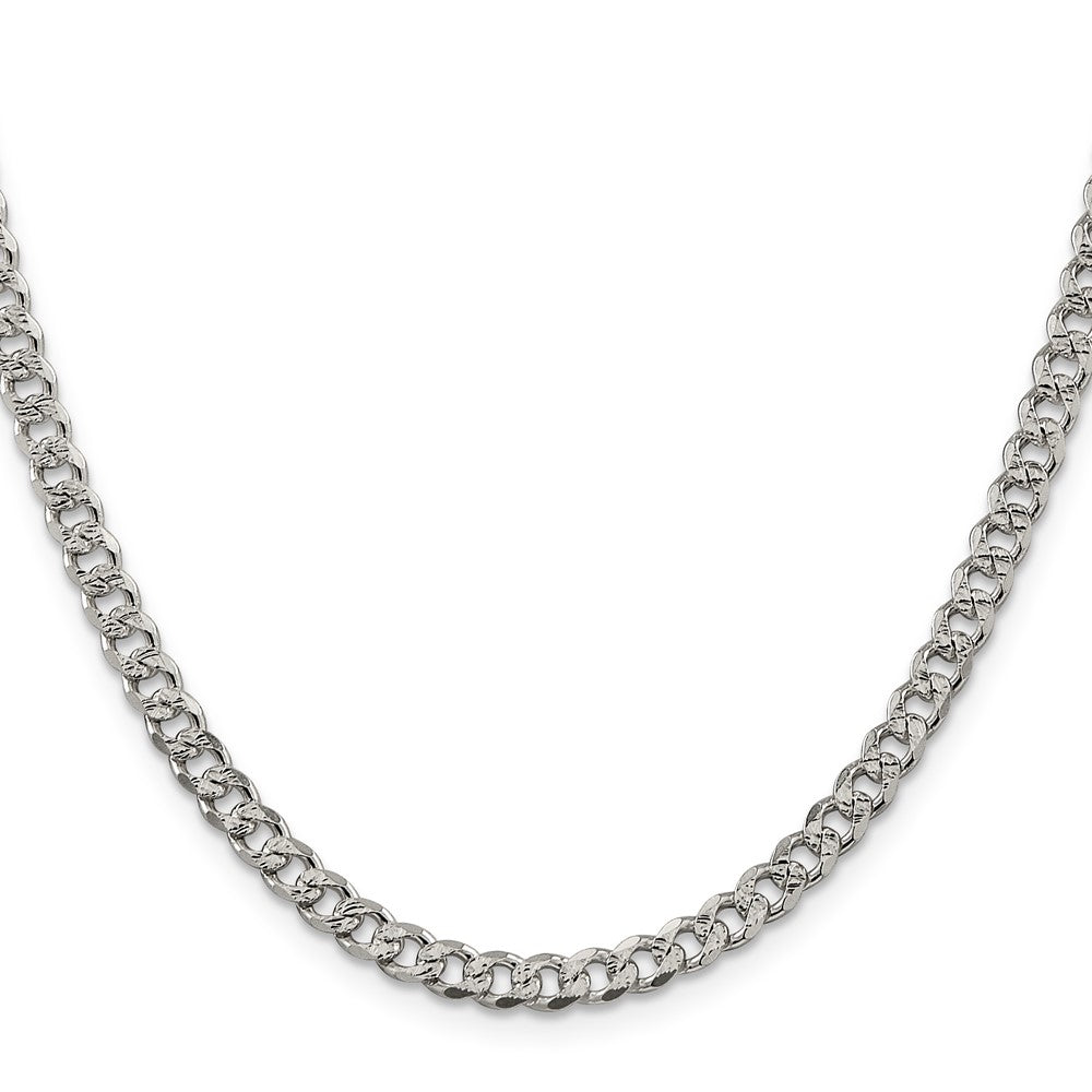 Sterling Silver 4.5mm Pav‚ Curb Chain