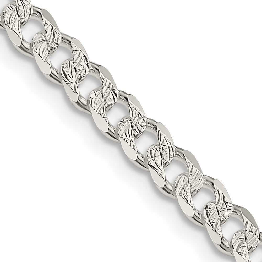Sterling Silver 4.5mm Pav‚ Curb Chain