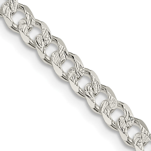 Sterling Silver 4.5mm Pav‚ Curb Chain