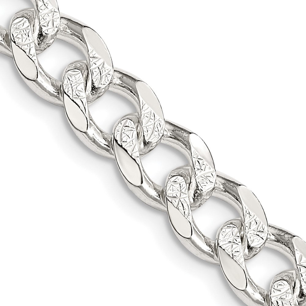 Sterling Silver 8.3mm Pav‚ Curb Chain