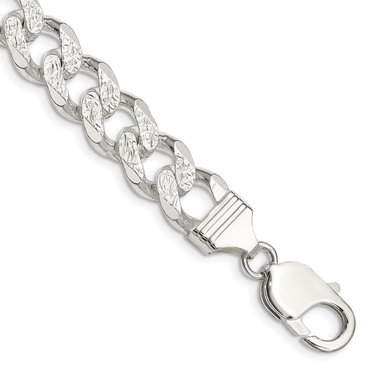 Sterling Silver 11.0mm Pav‚ Curb Chain