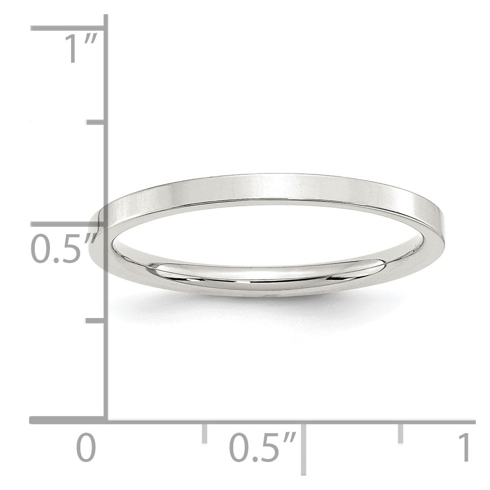 Sterling Silver 2mm Comfort Fit Flat Size 12 Band