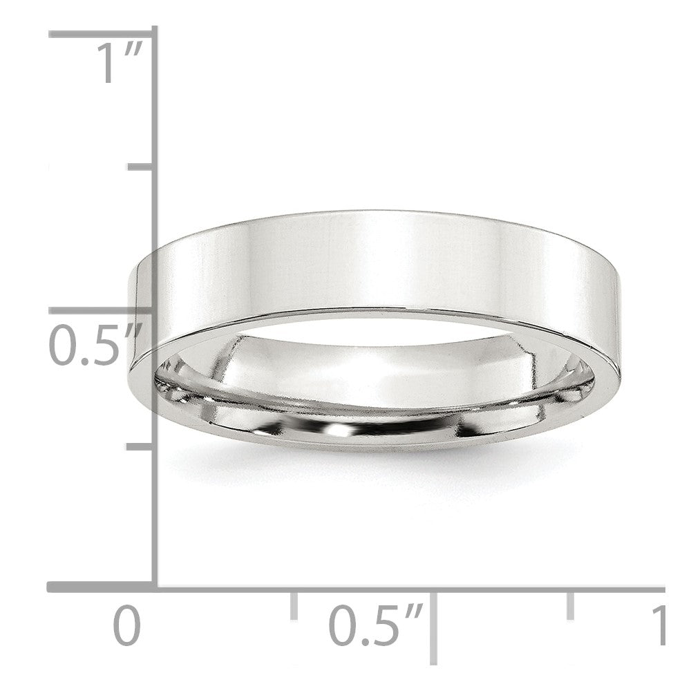 Sterling Silver 5mm Comfort Fit Flat Size 12.5 Band